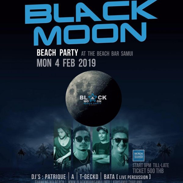 Black Moon Party 4 February 2019 in the The Beach Bar Samui in Koh Samui