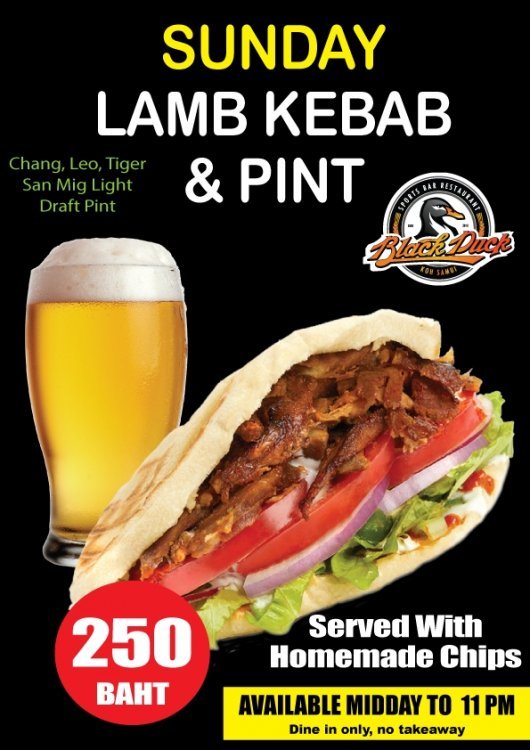 Sunday lamb kebab & pint!