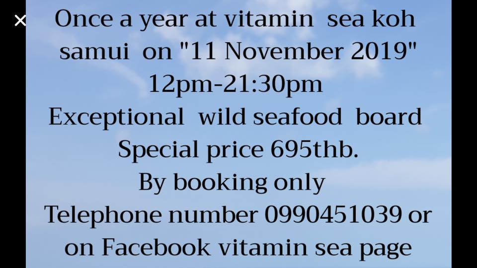 Special Wild Seafood Festival....